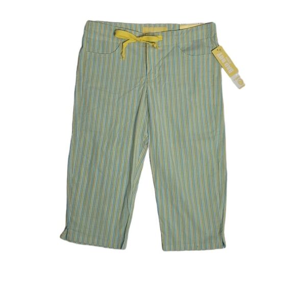 Y2K LEI pastel striped crop pant‎ drawstring waist bad boy stretch capri S NWT - Picture 1 of 10